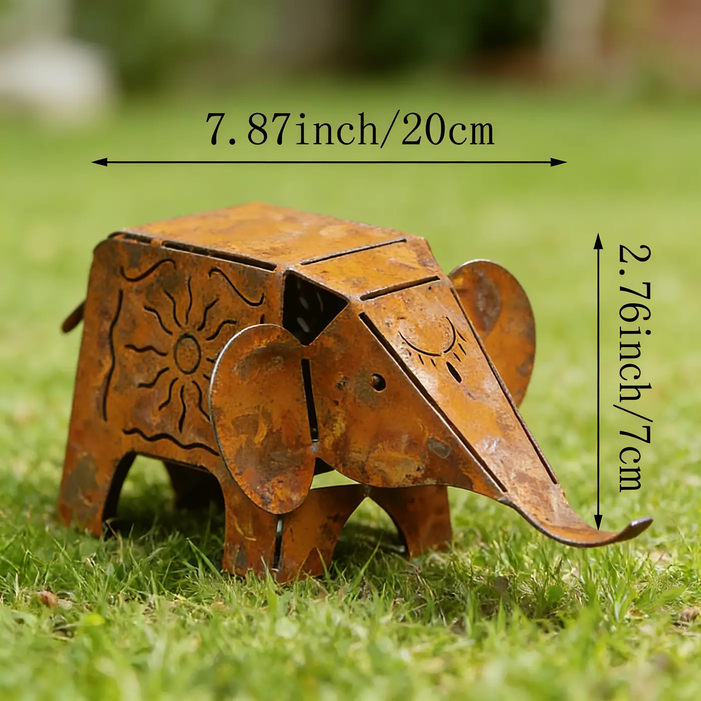 Rustic Elephant Garden Statue for Lawn Decor - Image 4
