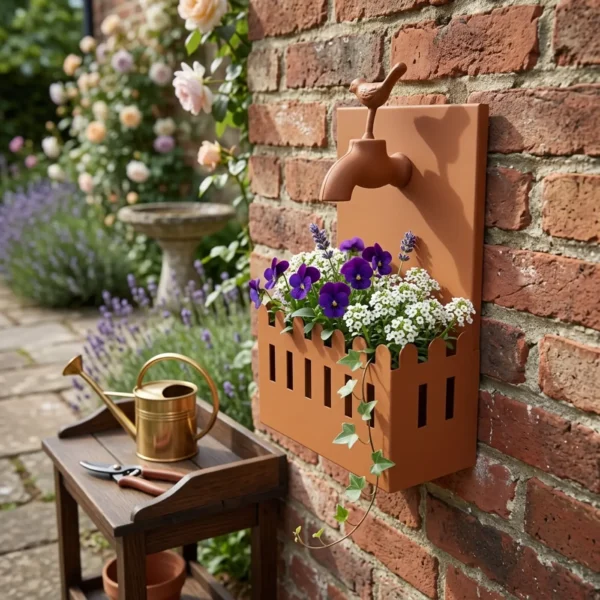 rustic-faucet-wall-planter-05 Rustic Faucet Wall Planter for Garden Decor