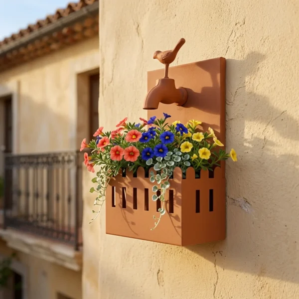 rustic-faucet-wall-planter-08 Rustic Faucet Wall Planter for Garden Decor