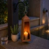Rustic Hanging Candle Holder Lantern for Patio Decor