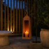 Rustic Hanging Candle Holder Lantern for Patio Decor