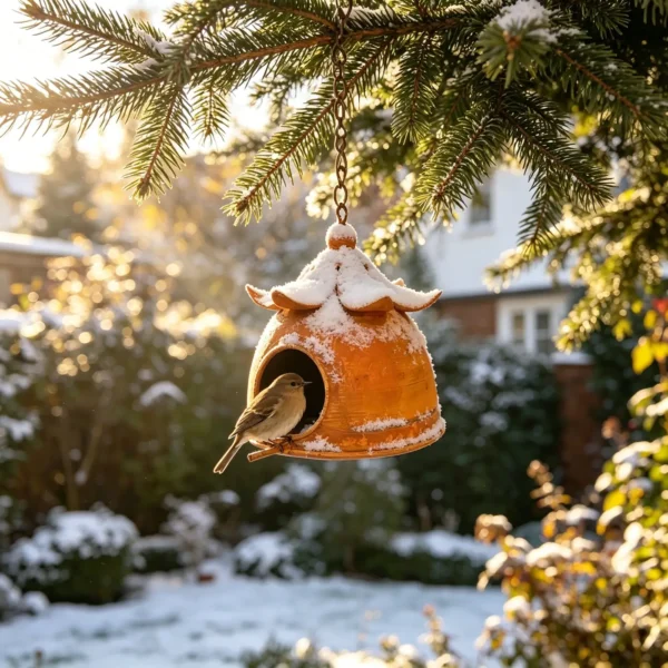 Rustic Hanging Birdhouse for Garden Birds