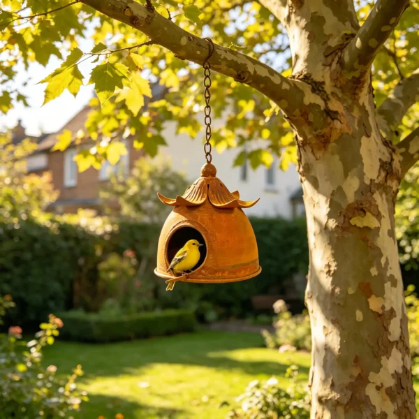 Rustic Hanging Birdhouse for Garden Birds