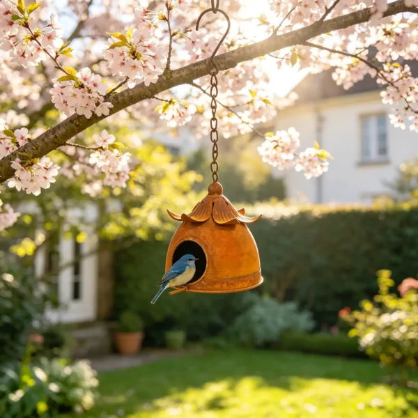 Rustic Hanging Birdhouse for Garden Birds