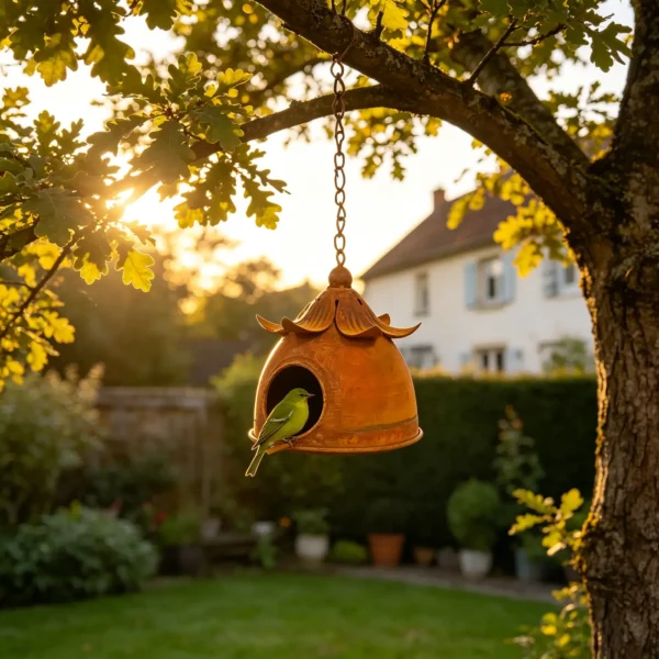 Rustic Hanging Birdhouse for Garden Birds