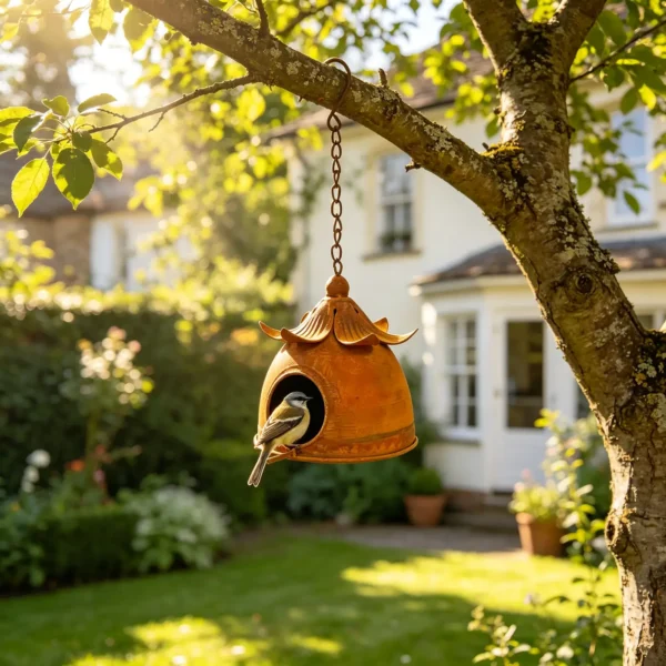 Rustic Hanging Birdhouse for Garden Birds