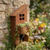 Rustic Sloped Roof House Wall Planter for Garden Decor