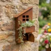 Rustic Sloped Roof House Wall Planter for Garden Decor