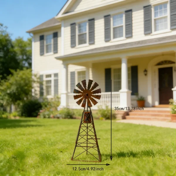 Rustic Windmill Garden Stake for Outdoor Decor