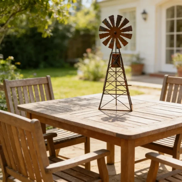 Rustic Windmill Garden Stake for Outdoor Decor