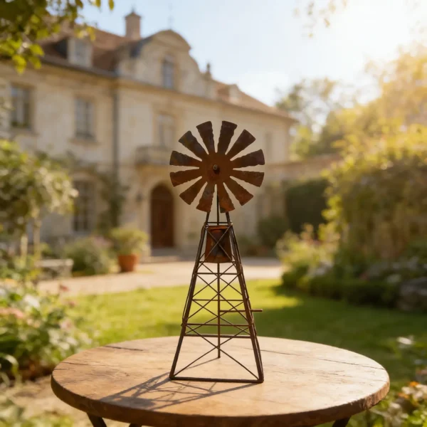Rustic Windmill Garden Stake for Outdoor Decor