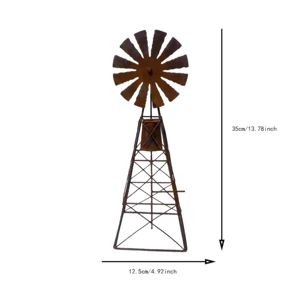 Rustic Windmill Garden Stake for Outdoor Decor