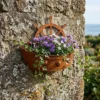 Rustic Ship Wheel Wall Planter for Outdoor Flowers