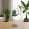 silver-crane-plant-stand-06 Silver Crane Plant Stand with Tray for Tabletop Decor