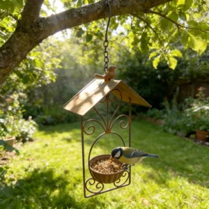 Hanging Sloped Roof Bird Feeder for Garden Birds