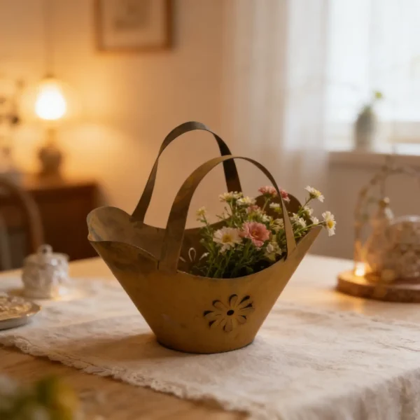 tiered-basket-planter-stand-01 Rustic Basket Planter for Garden Flowers