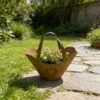 tiered-basket-planter-stand-07 Rustic Basket Planter for Garden Flowers