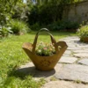tiered-basket-planter-stand-08 Rustic Basket Planter for Garden Flowers