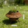 Rustic UFO Planter for Garden Decor