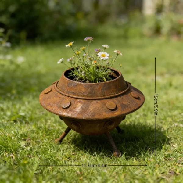 Rustic UFO Planter for Garden Decor