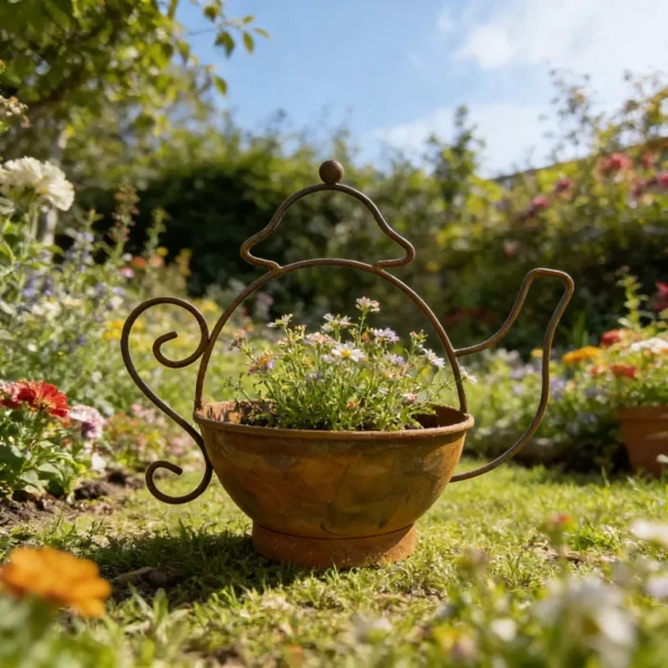 Watering Can Shaped Planter for Garden Flowers