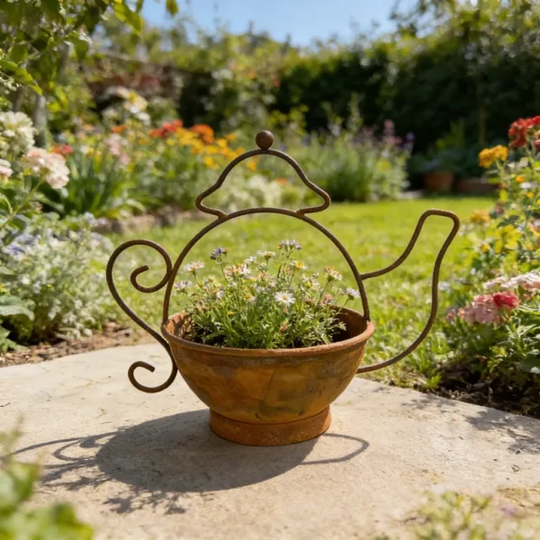 Watering Can Shaped Planter for Garden Flowers
