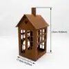 尺寸图 Rustic House Candle Holder Lantern for Tabletop Decor