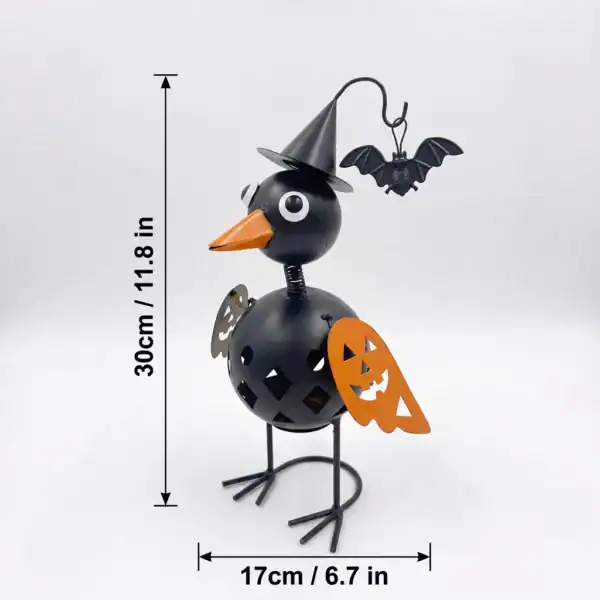 Witchy Crow Halloween Tabletop Decor with Pumpkin