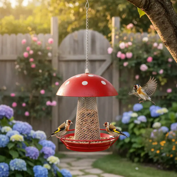 Red Mushroom Bird Feeder - Image 5