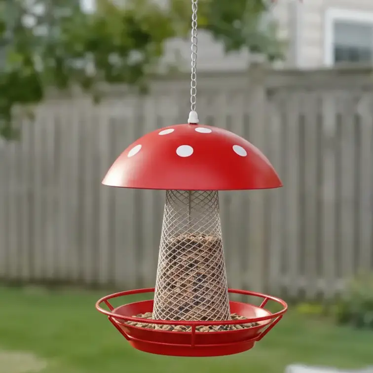 Red Mushroom Bird Feeder - Image 7