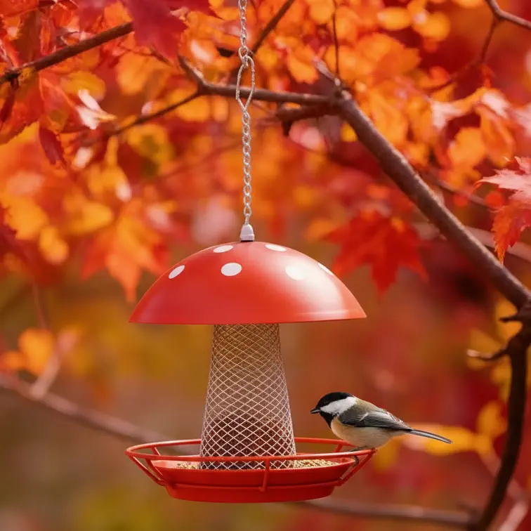 Red Mushroom Bird Feeder - Image 8