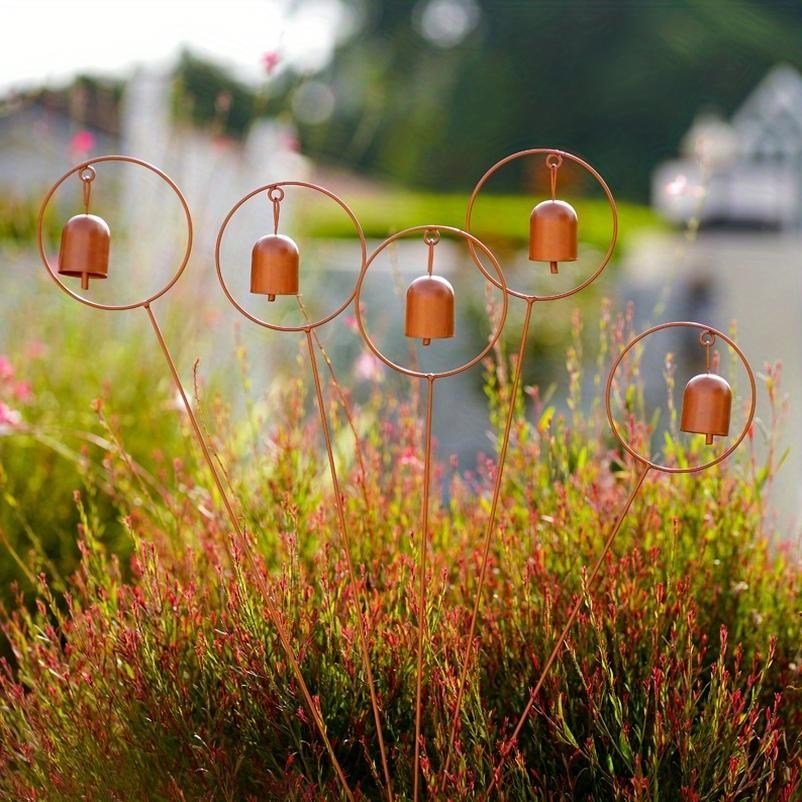 Rustic Five-Bell Garden Stake - Image 5