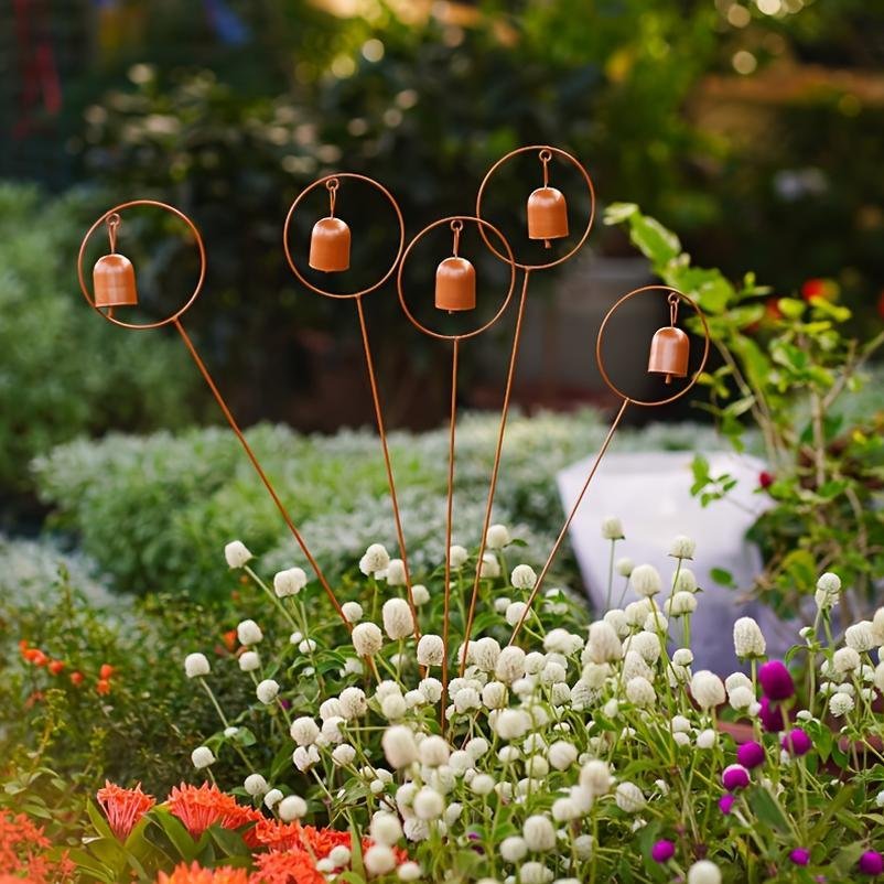 Rustic Five-Bell Garden Stake - Image 6