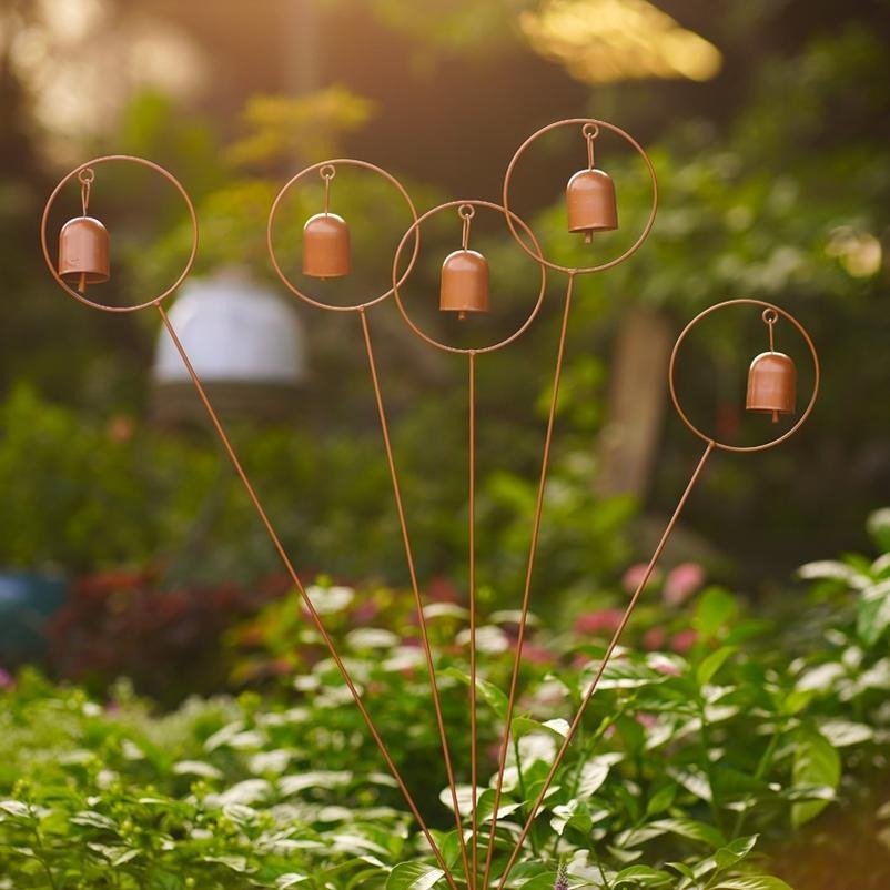 Rustic Five-Bell Garden Stake - Image 10