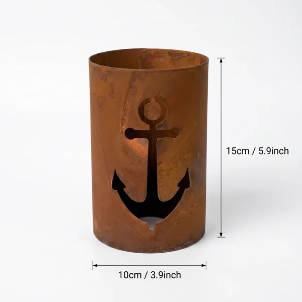 anchor-candle-holder-03-dimensions Rustic Anchor Candle Holder for Coastal Tabletop Decor
