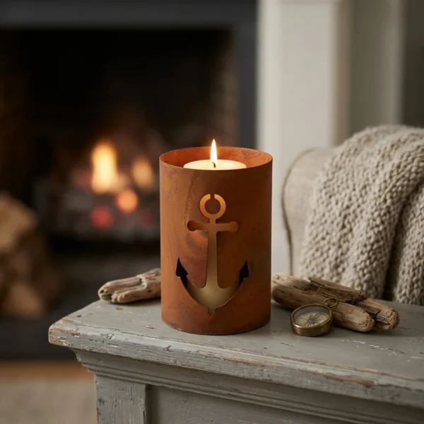 anchor-candle-holder-04 Rustic Anchor Candle Holder for Coastal Tabletop Decor