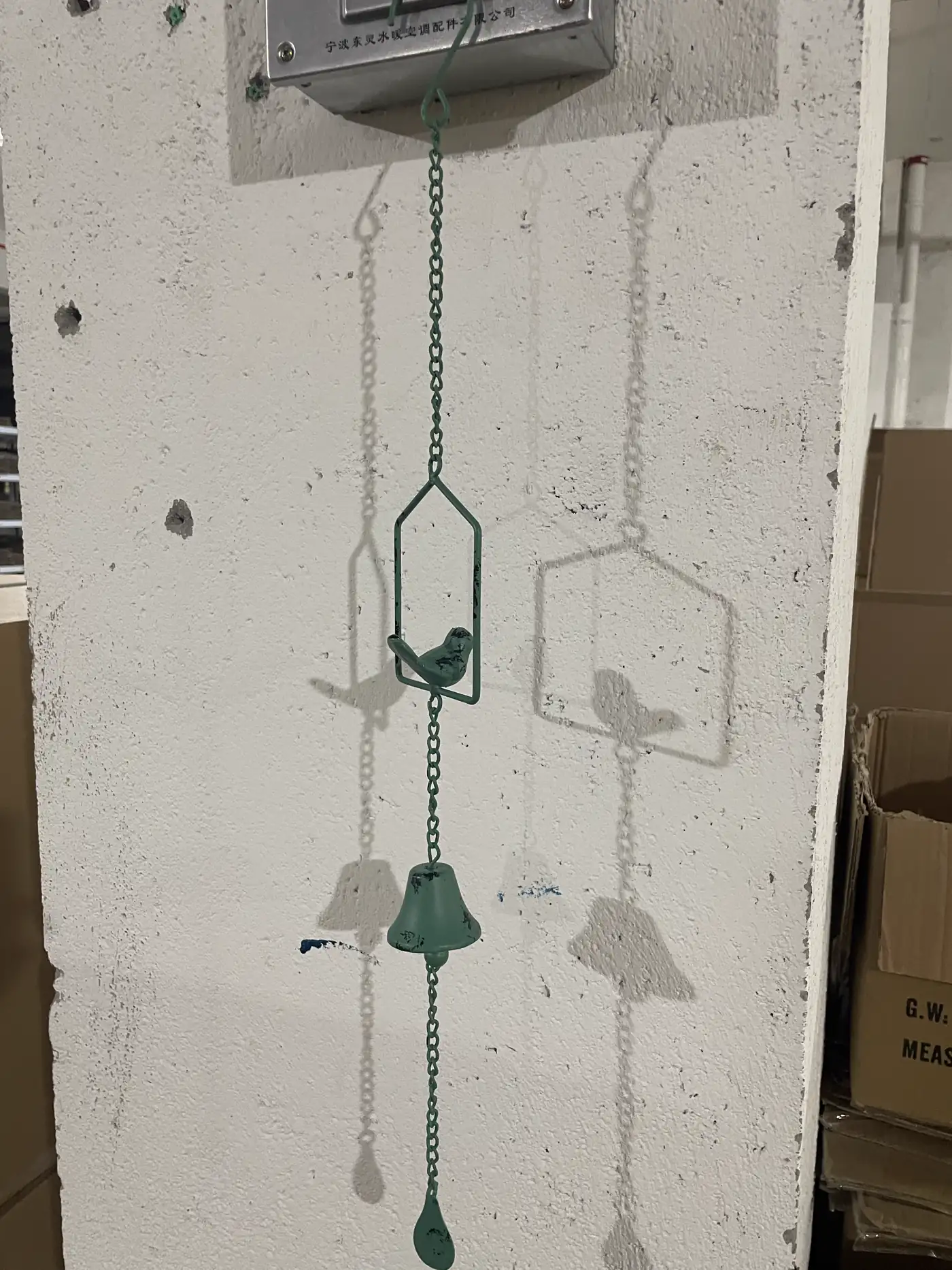 Cast iron bird wind chime for garden and porch decor
