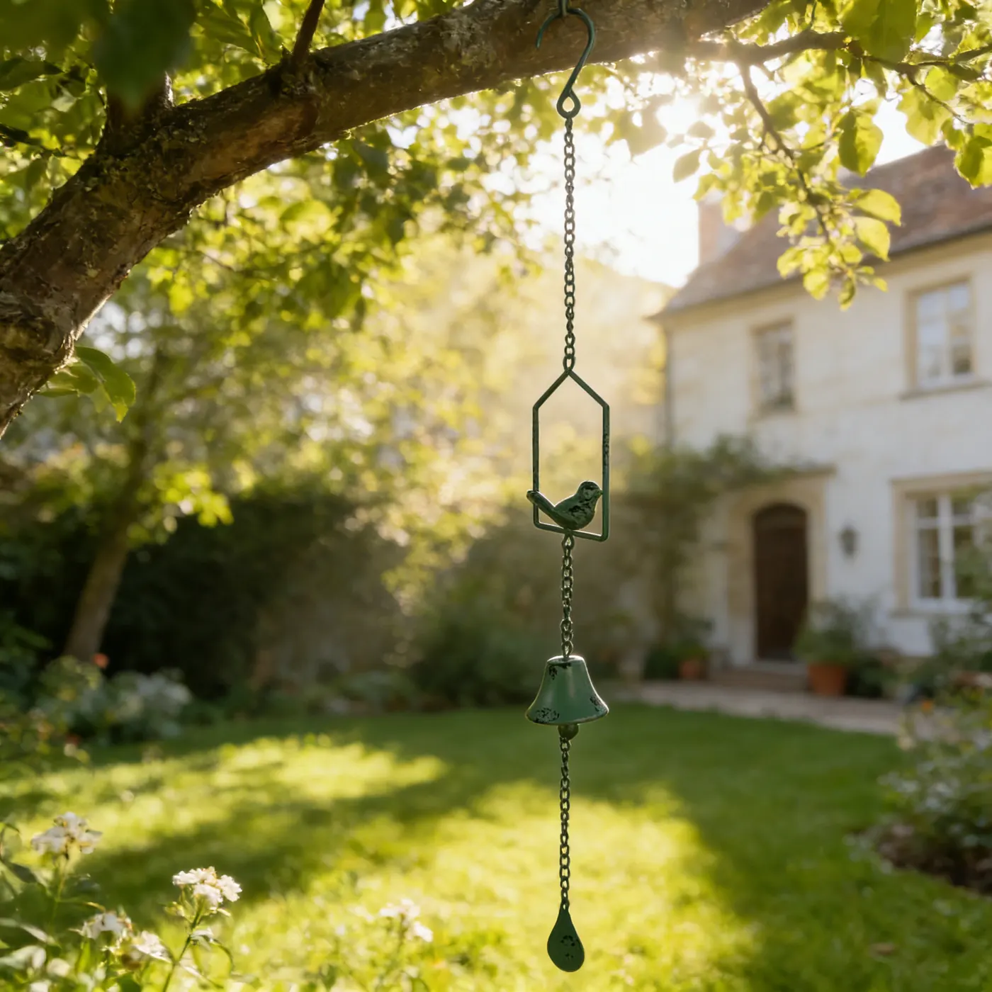 Cast Iron Bird Wind Chime for Garden and Porch Decor - Image 2