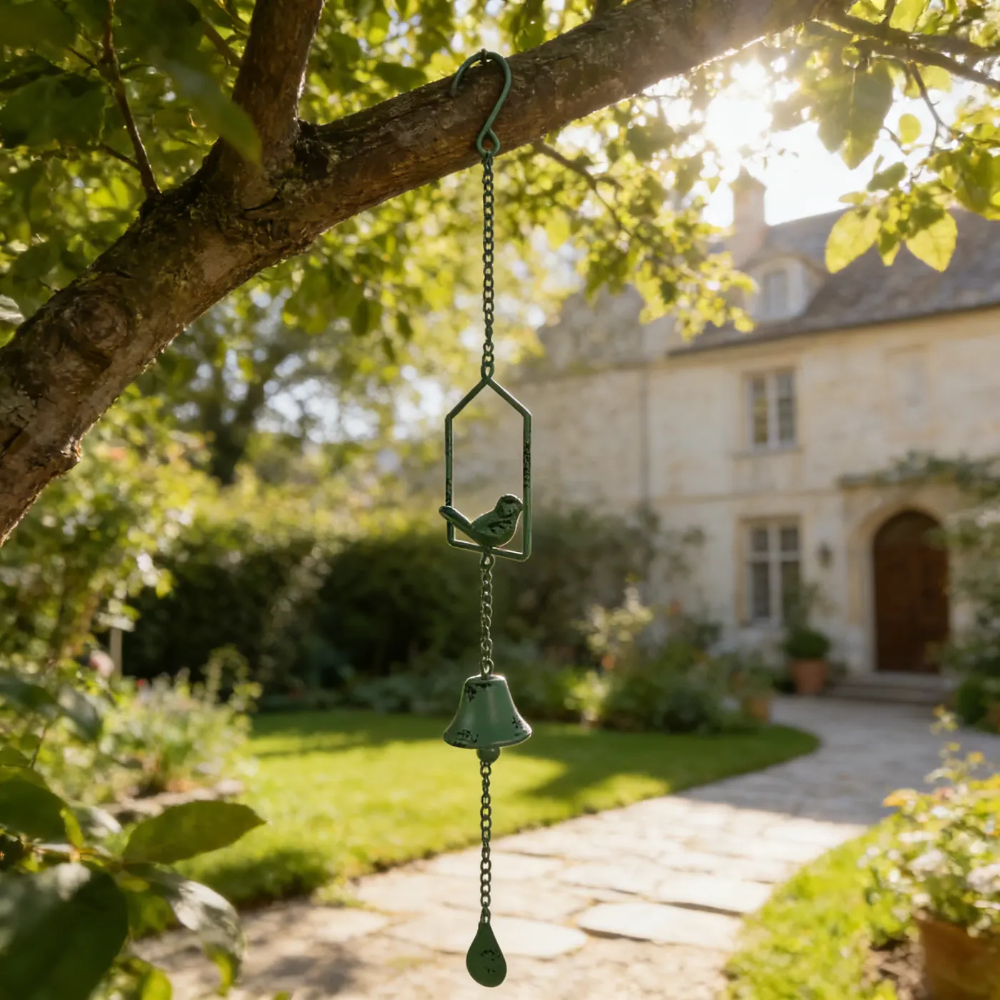 Cast Iron Bird Wind Chime for Garden and Porch Decor - Image 3