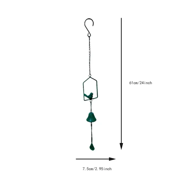 cast-iron-bird-wind-chime-dimensions The Birdsong Wind Chime — Cast Iron Garden Chime