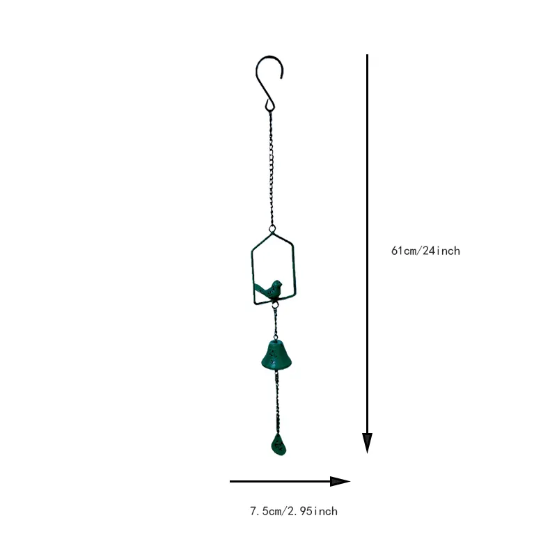 Cast Iron Bird Wind Chime for Garden and Porch Decor - Image 10