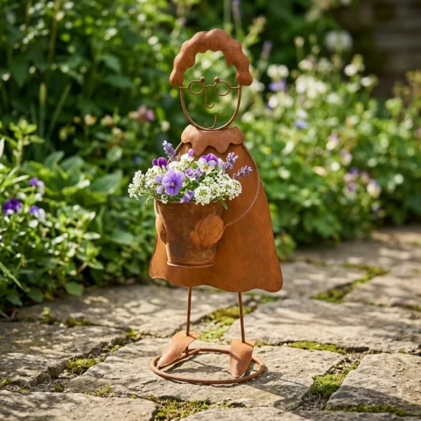 figure-planter-10 Rustic Iron Figure Planter for Garden and Patio Decor
