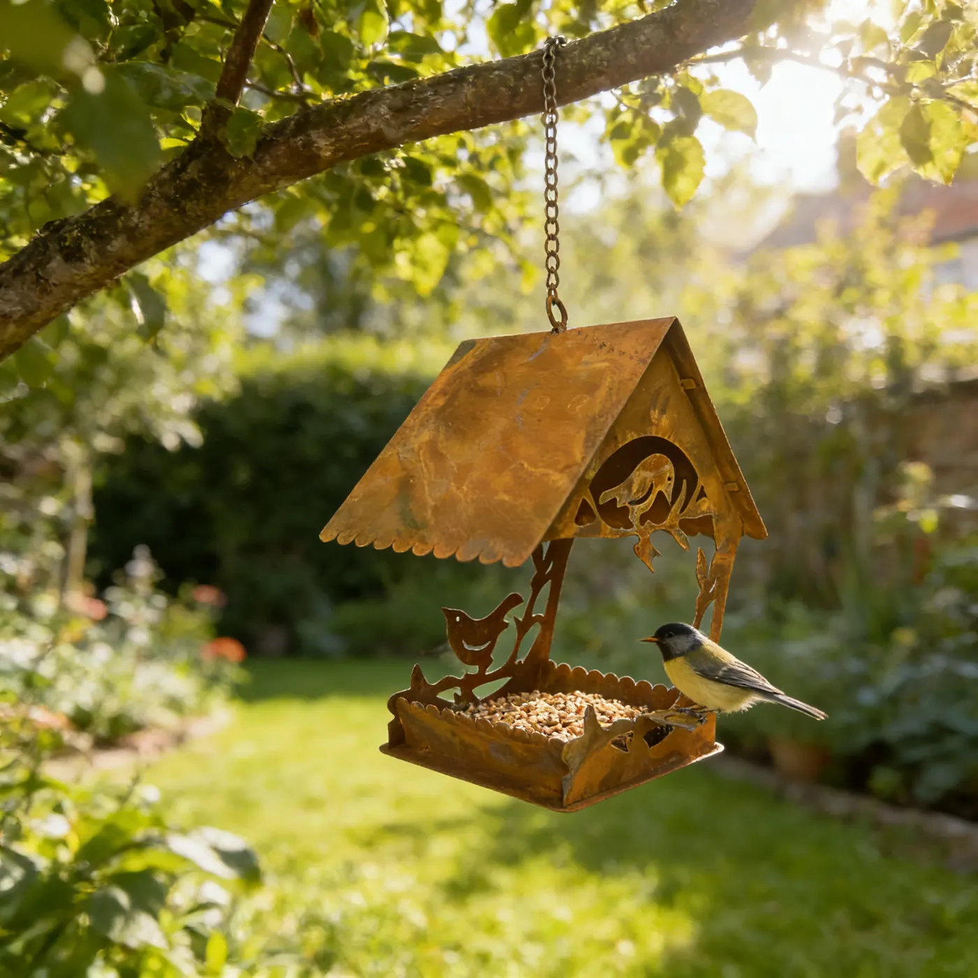 Rustic Hummingbird Bird Feeder Tray for Outdoor Gardens - Image 2