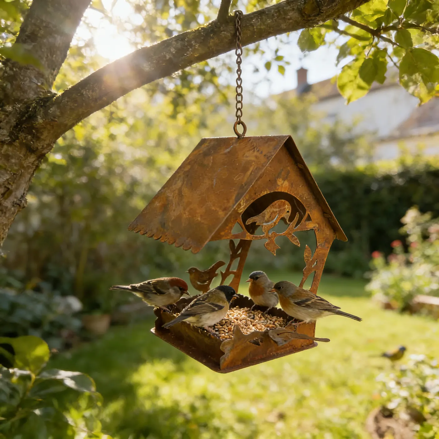 Rustic Hummingbird Bird Feeder Tray for Outdoor Gardens - Image 3