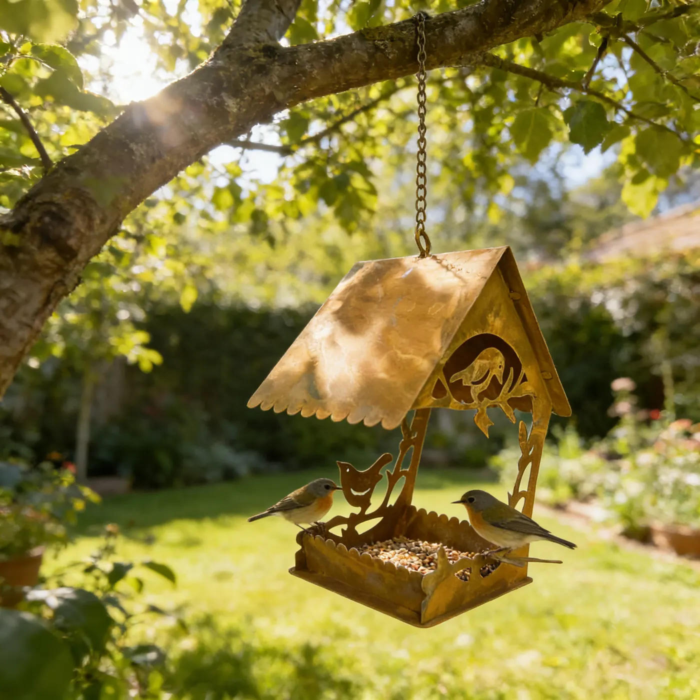 Rustic Hummingbird Bird Feeder Tray for Outdoor Gardens - Image 4