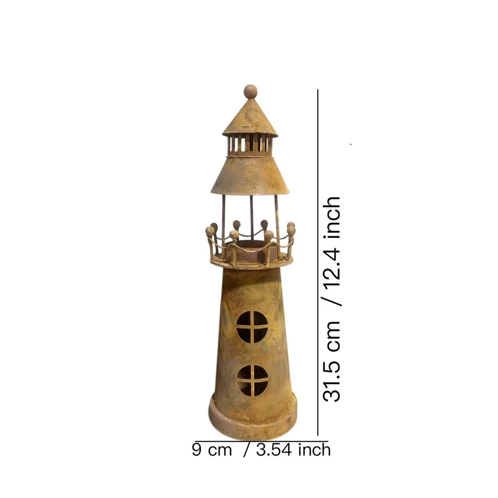 Rustic Lighthouse Garden Statue for Outdoor Decor - Image 3
