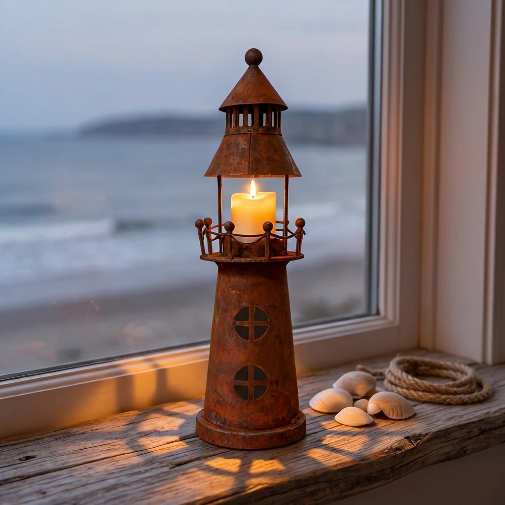 Rustic Lighthouse Garden Statue for Outdoor Decor - Image 5