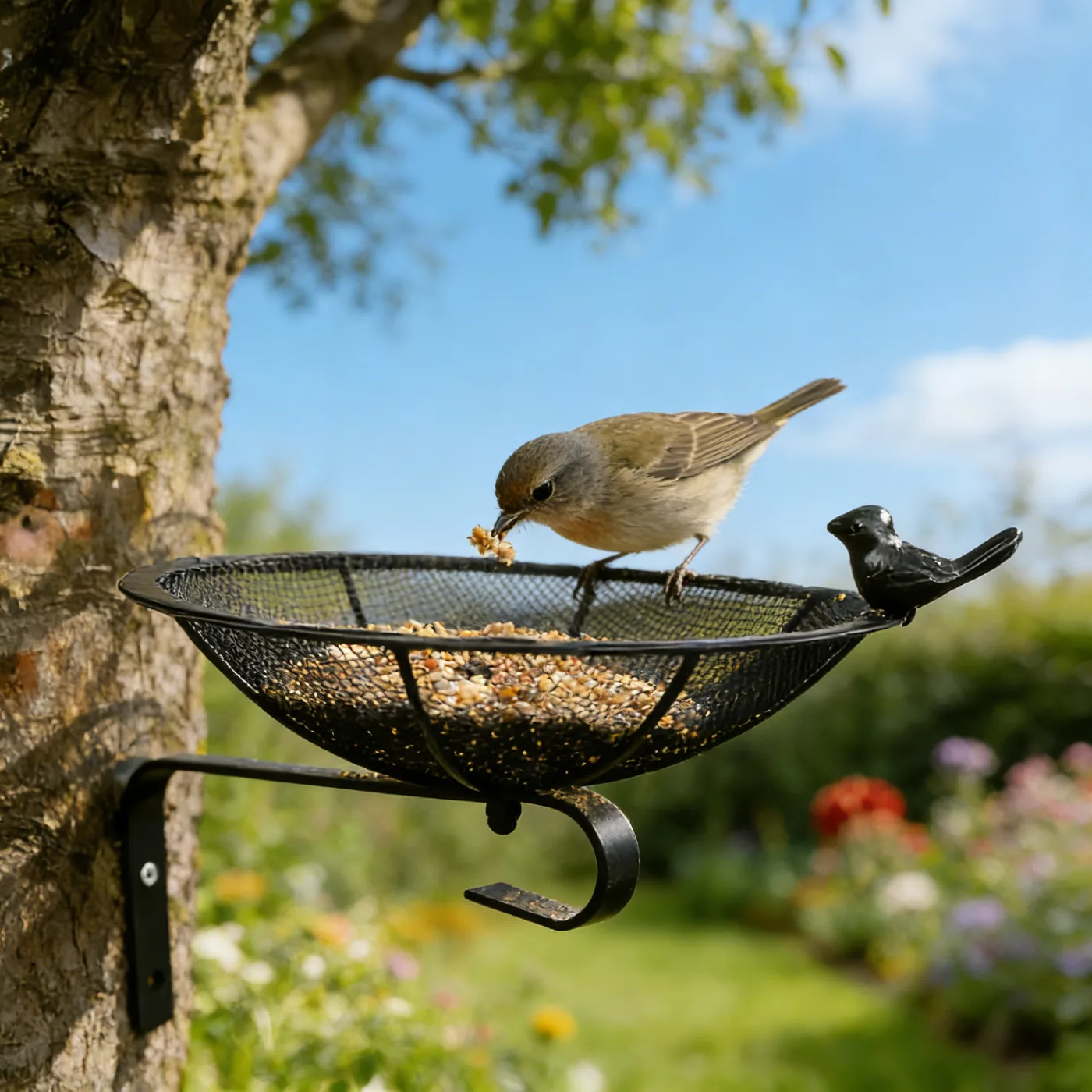 Black Mesh Bird Feeder Tray - Image 2