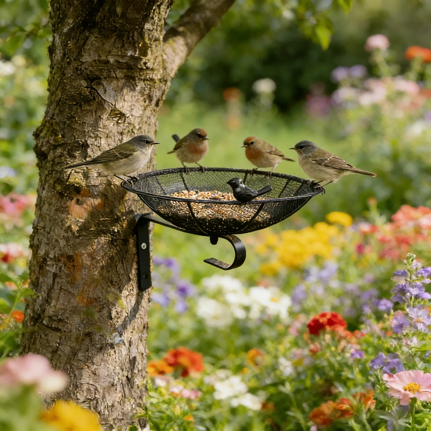 Black Mesh Bird Feeder Tray - Image 3
