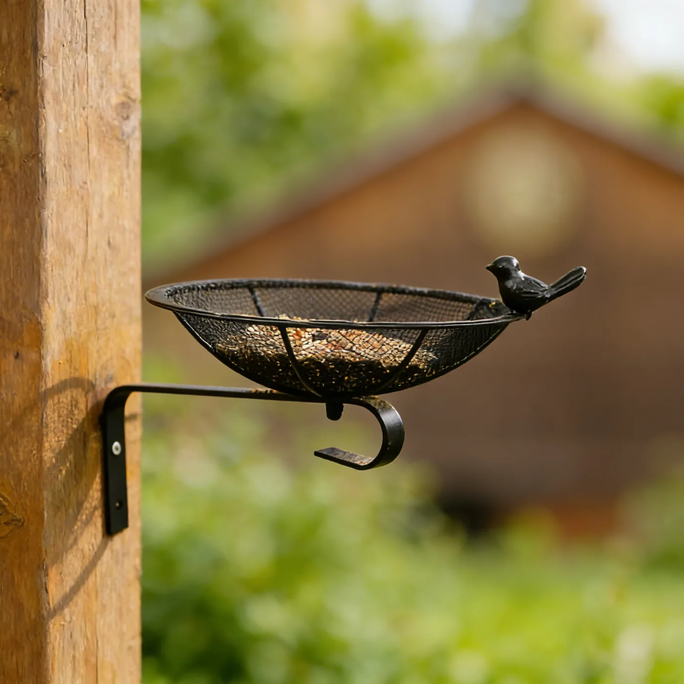 Black Mesh Bird Feeder Tray - Image 4